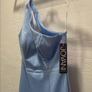Jovani Sky Blue One-Shoulder Dress